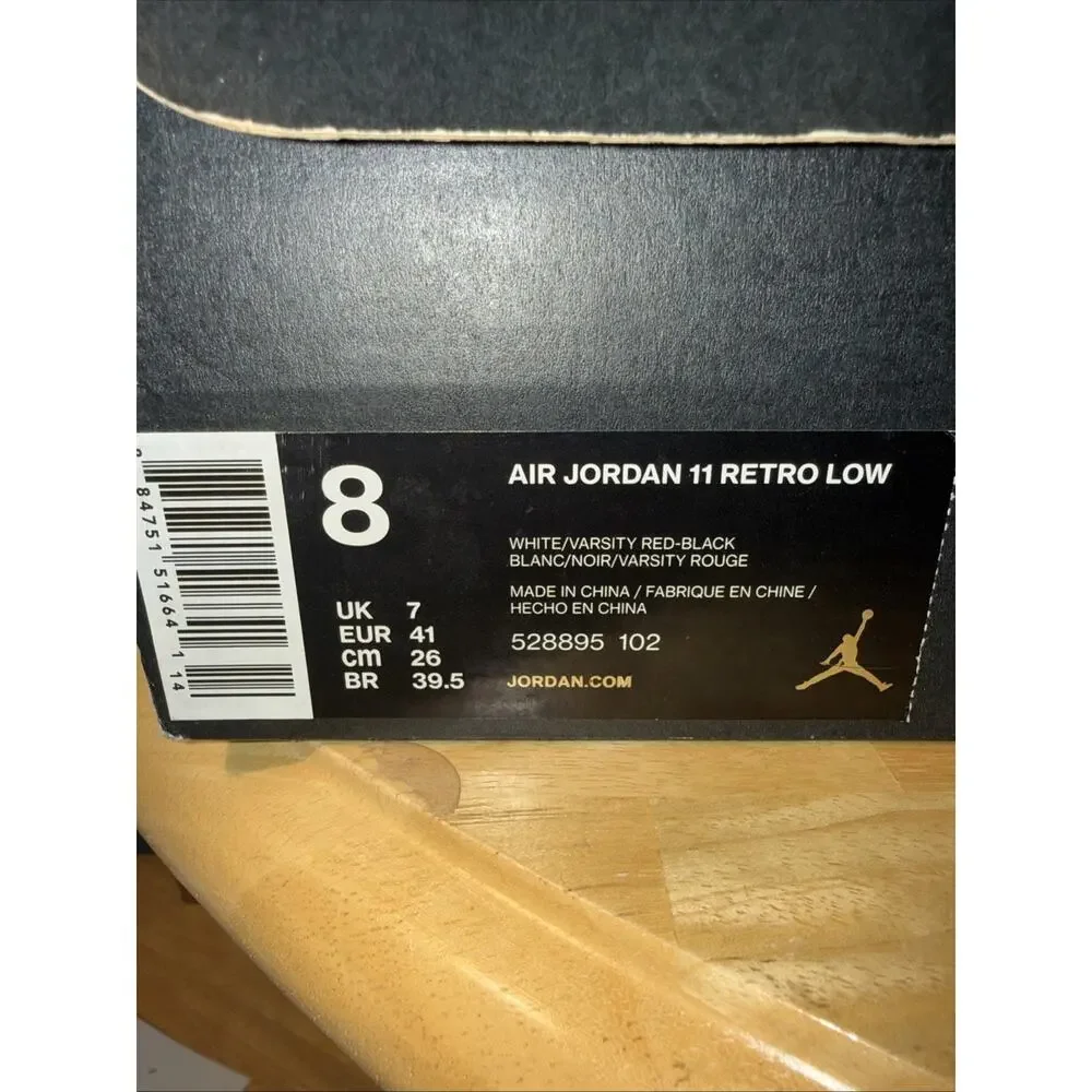 Size 8 - Jordan 11 Retro Low Cherry 528895-102 White Varsity Red 2016 OG Box